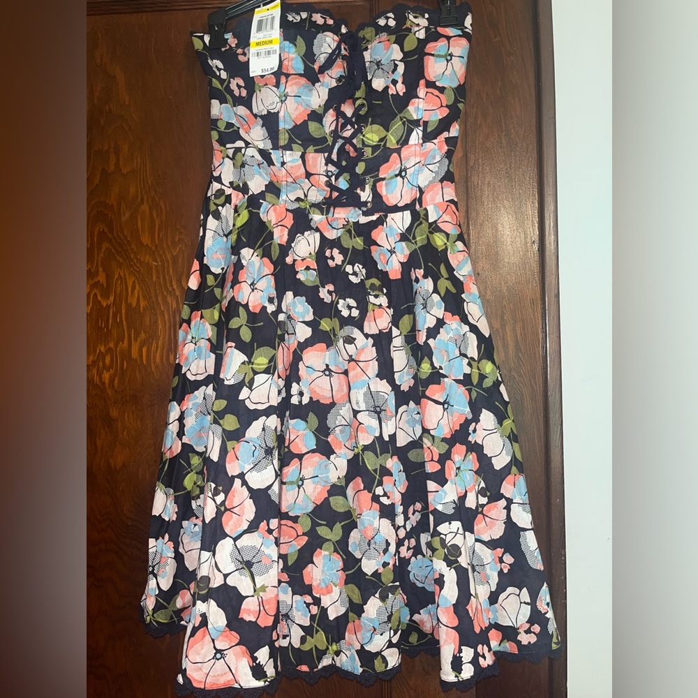 Strapless Floral Dress